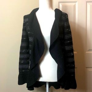 White House Black Market ruffle cardigan